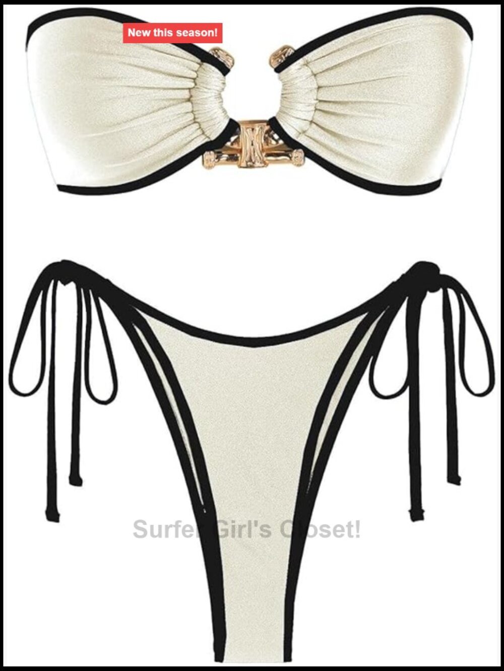 Strapless Bandeau Bikini Set High Cut Two Piece Swimsuit String Beach
